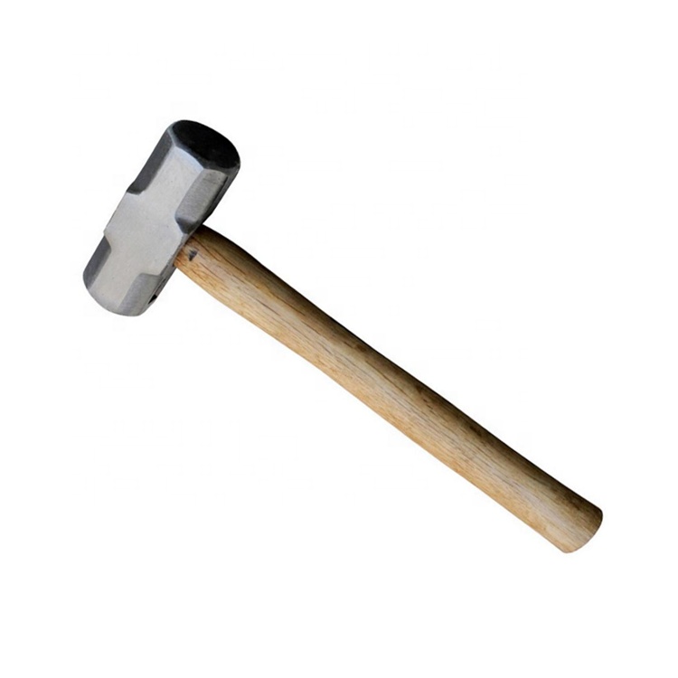 Heavy Duty Oak Wood Handle ค้อนเลื่อนเหล็กฟอร์จค้อนแปดเหลี่ยมหัวเหลี่ยม Stoning Masonry Hammer 2LB 3LB 4LB