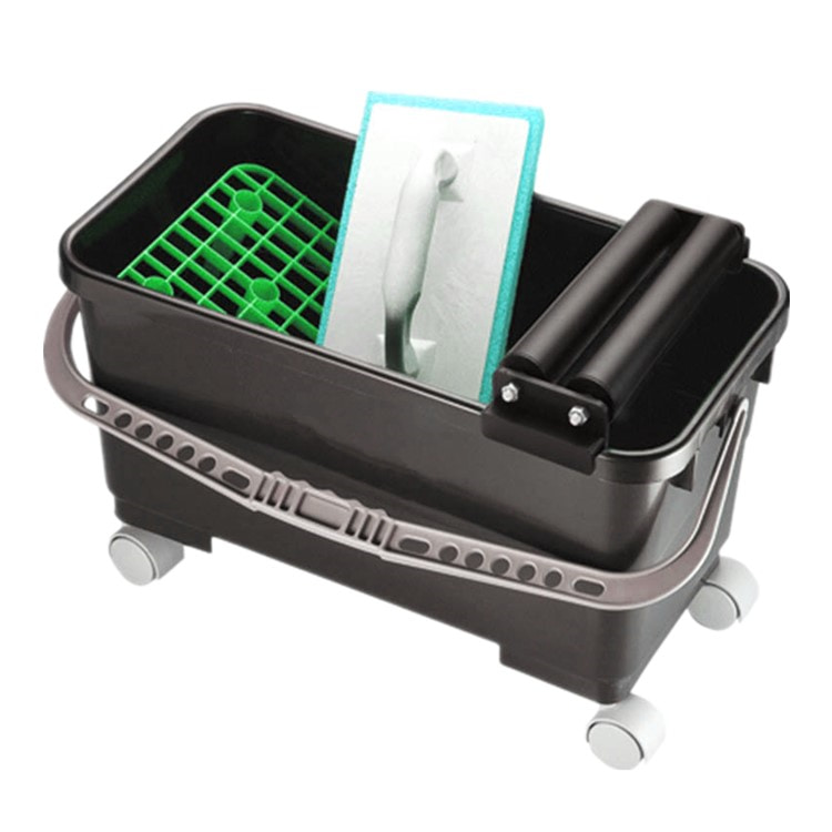 เครื่องมือทำความสะอาดทางเศรษฐกิจแบบมืออาชีพ High Roller Grout Wash Bucket Heavy Duty Plastic Tile Washing Bucket Set with Grid