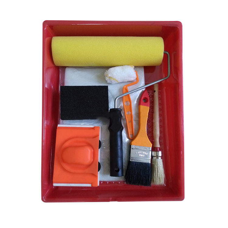 Sanfine Paint Tray Kit ชุด 11 ชิ้น Premium All Paints Paint Roller Set with Foam Sanding Block