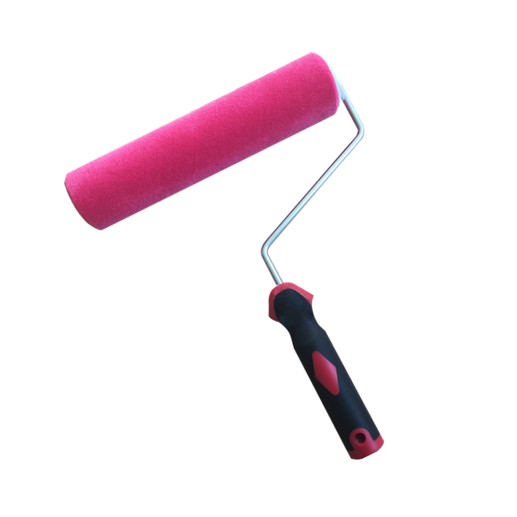 ตกแต่งผนัง Lambswool Fiber Deluxe Paint Roller Rose Color พร้อมที่จับ TPR สำหรับ DIY Home Painting